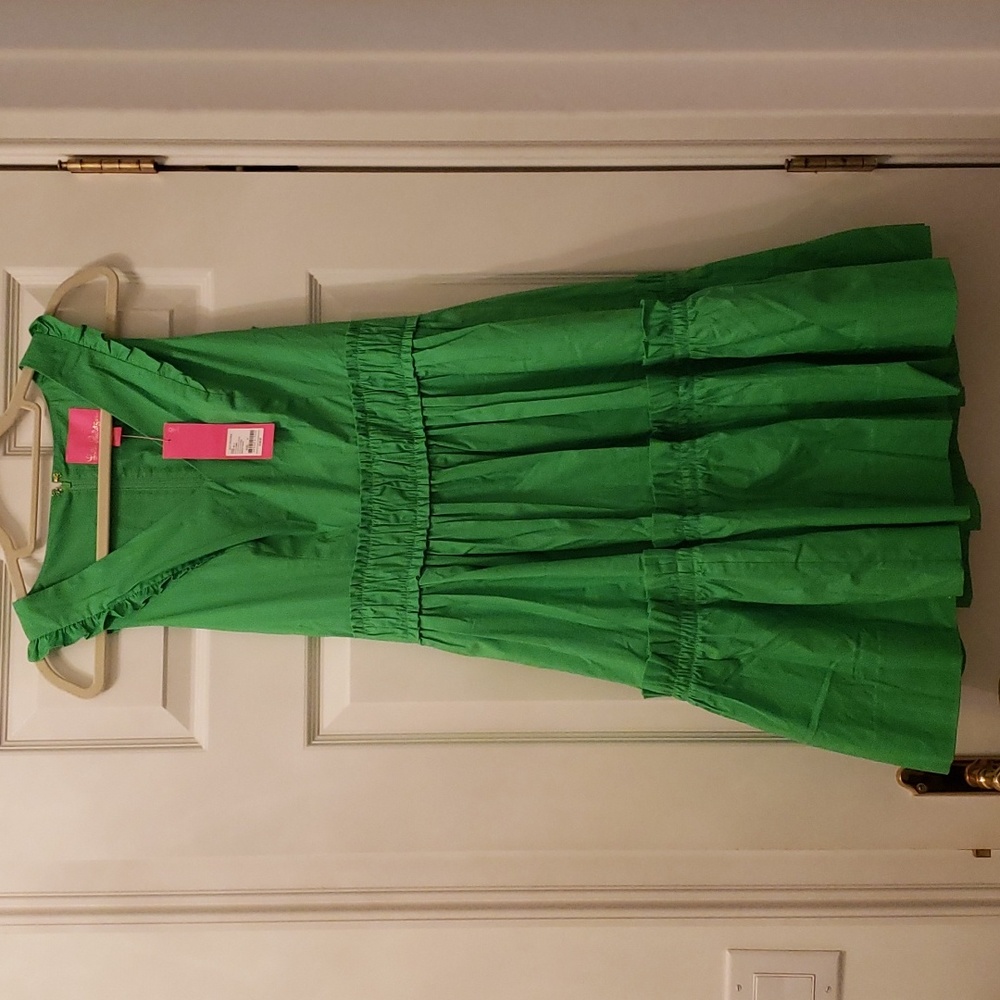 Lilly Pulitzer Celiana Stretch Cotton Dress, Sprout Green, Size 4, Brand New NWT